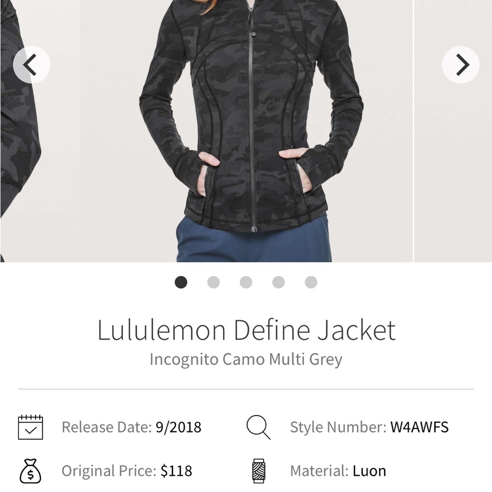 lululemon Define Jacket — Incognito Camo Grey/Black